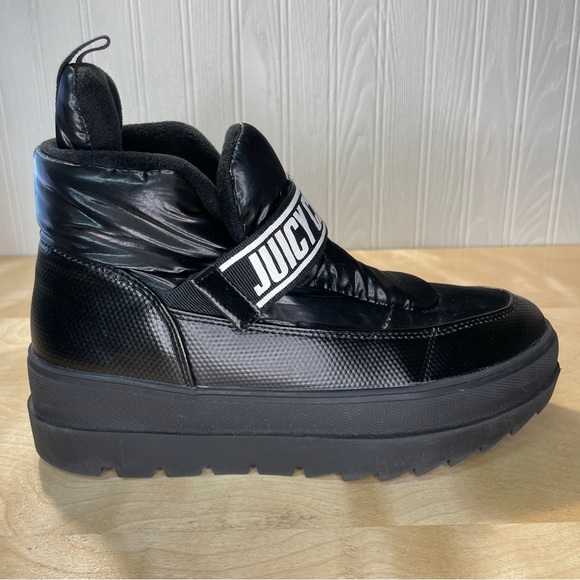 Juicy Couture Veronica Logo Puffer Platform Ankle Boots - Black - Picture 3 of 12